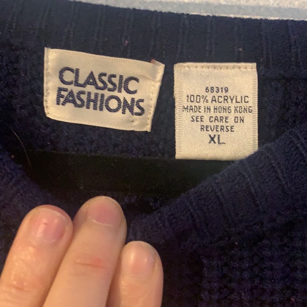 Vintage Classic Fashions Primary Colors Bright Round Neck Sweater - Picture 3 of 5